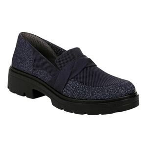 Bzees Women's Muse Bow Washable Lug Sole Loafers Navy Size 8 M